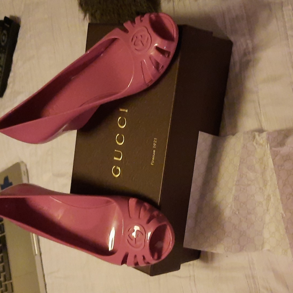 Women Gucci Fresa Rose jelly espedrills size 38